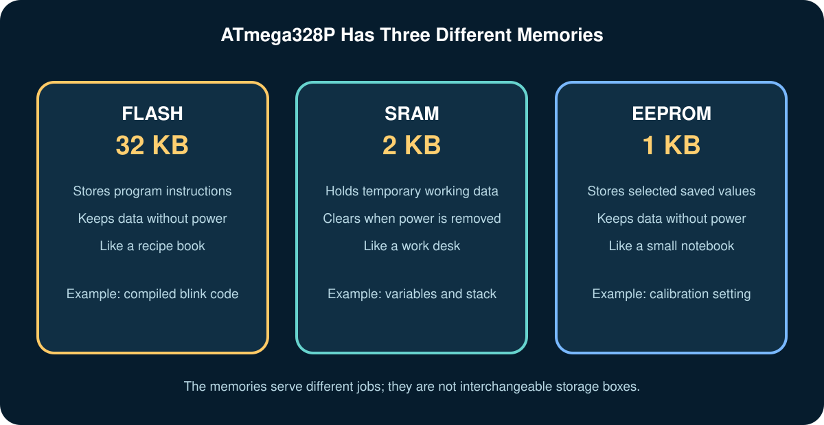 Flash, SRAM and EEPROM comparison